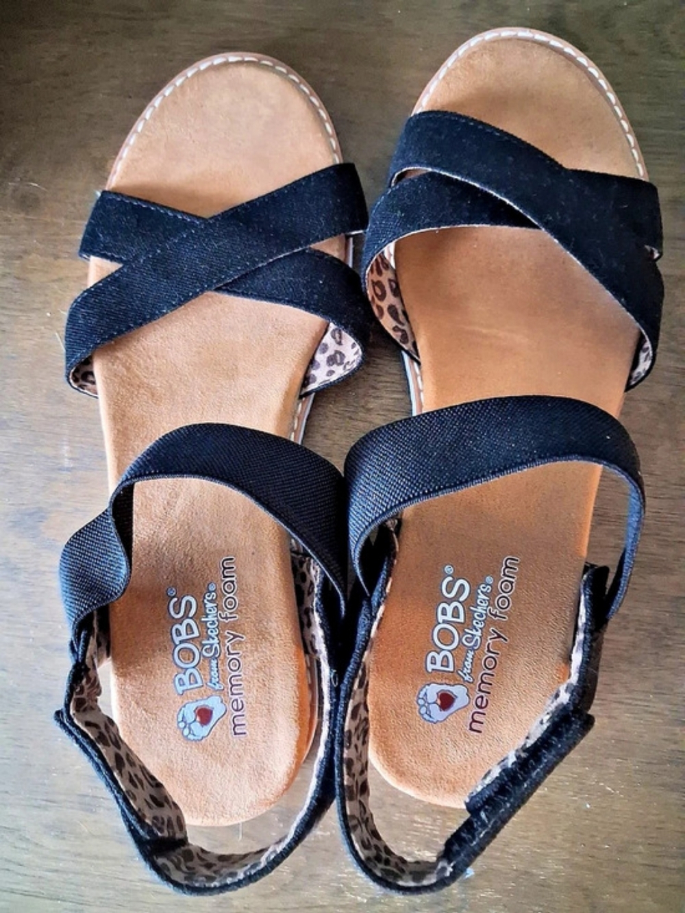 BOBS from Skechers Women's Black & White Platform Sandals